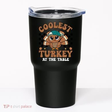 Coolest Turkey At The Table Retro Cute Thanksgiving Tumbler