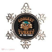 Coolest Turkey At The Table Retro Cute Thanksgiving Ornament thumb 0