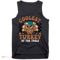 Coolest Turkey At The Table Retro Cute Thanksgiving Tank Top thumb 0
