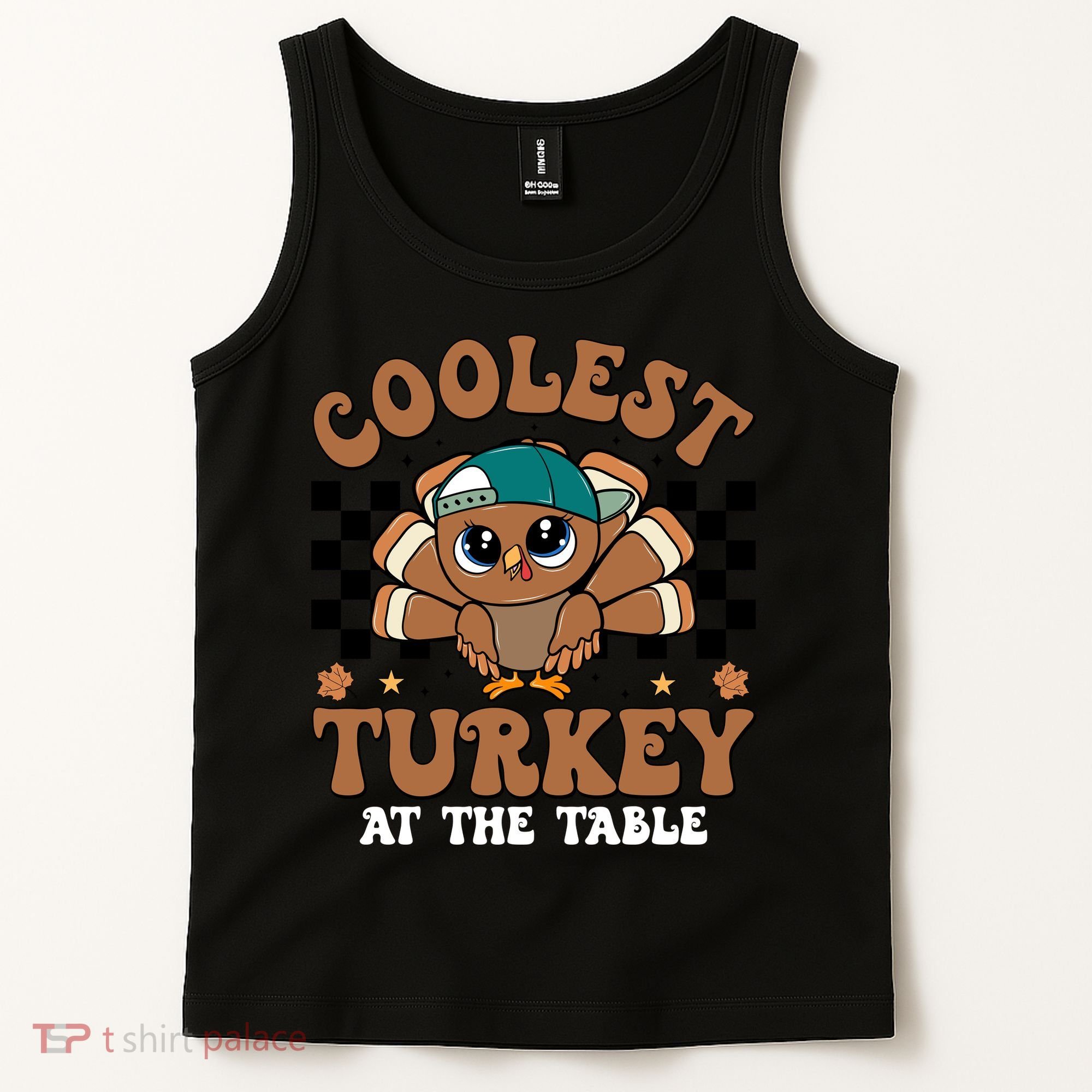 Coolest Turkey At The Table Retro Cute Thanksgiving Tank Top