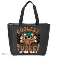 Coolest Turkey At The Table Retro Cute Thanksgiving Tote Bag thumb 0