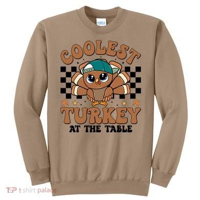 Coolest Turkey At The Table Retro Cute Thanksgiving Sweatshirt