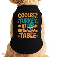 Coolest Turkey At The Table Funny Doggie Tank thumb 0