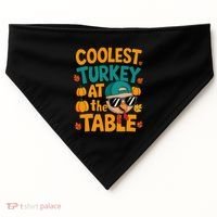 Coolest Turkey At The Table Funny USA-Made Doggie Bandana thumb 0
