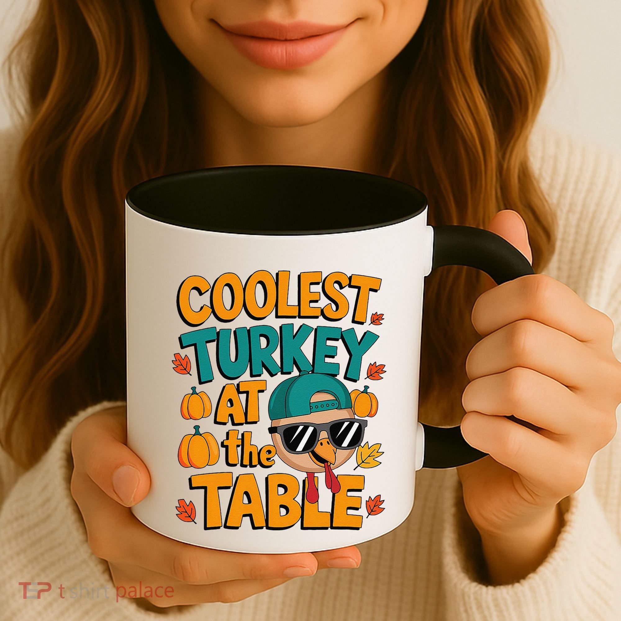 Coolest Turkey At The Table Funny Coffee Mug