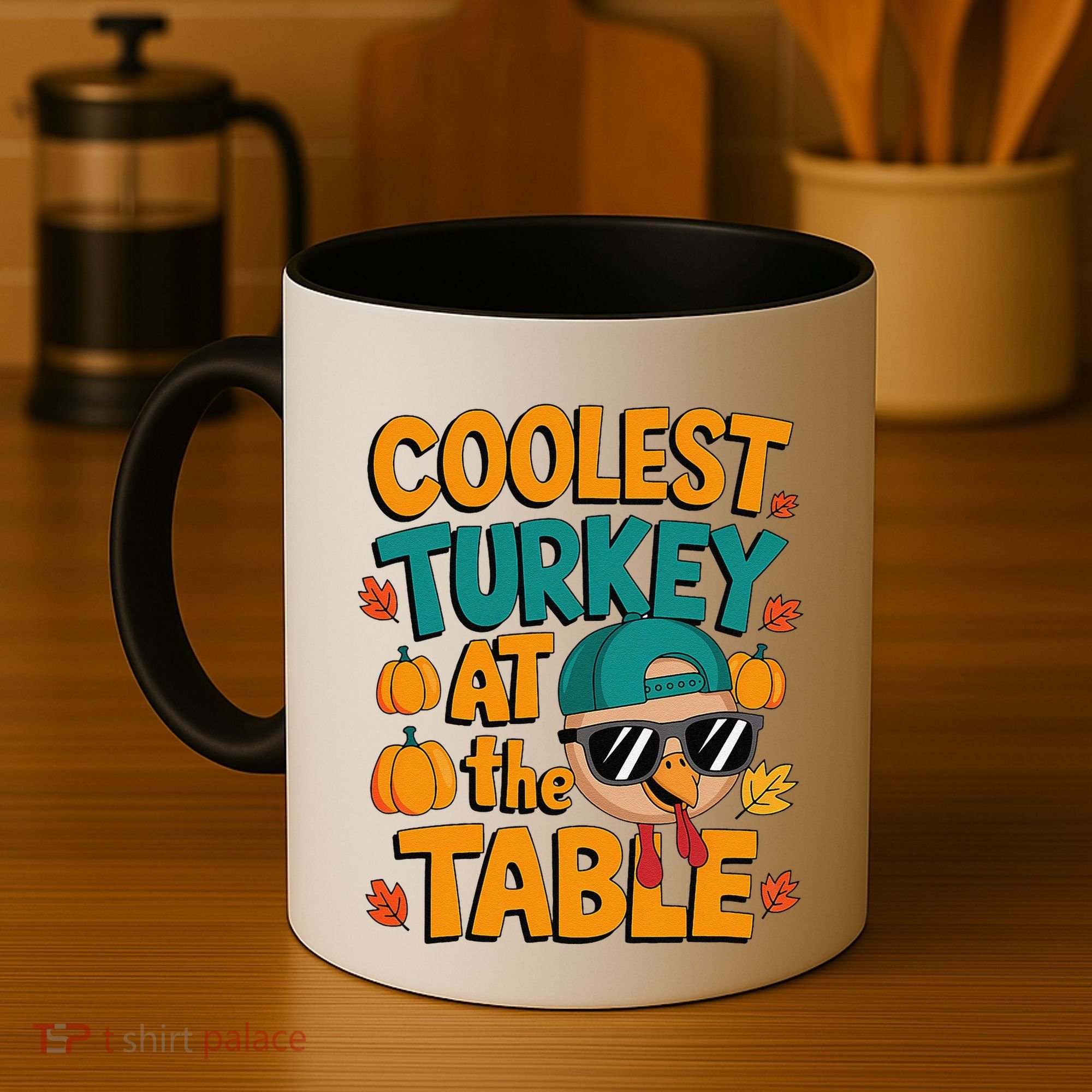 Coolest Turkey At The Table Funny Coffee Mug