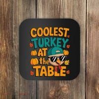 Coolest Turkey At The Table Funny Coaster thumb 0