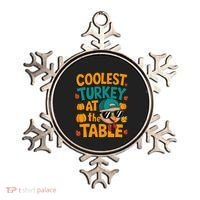 Coolest Turkey At The Table Funny Ornament thumb 0