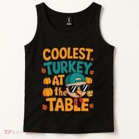 Coolest Turkey At The Table Funny Tank Top thumb 2