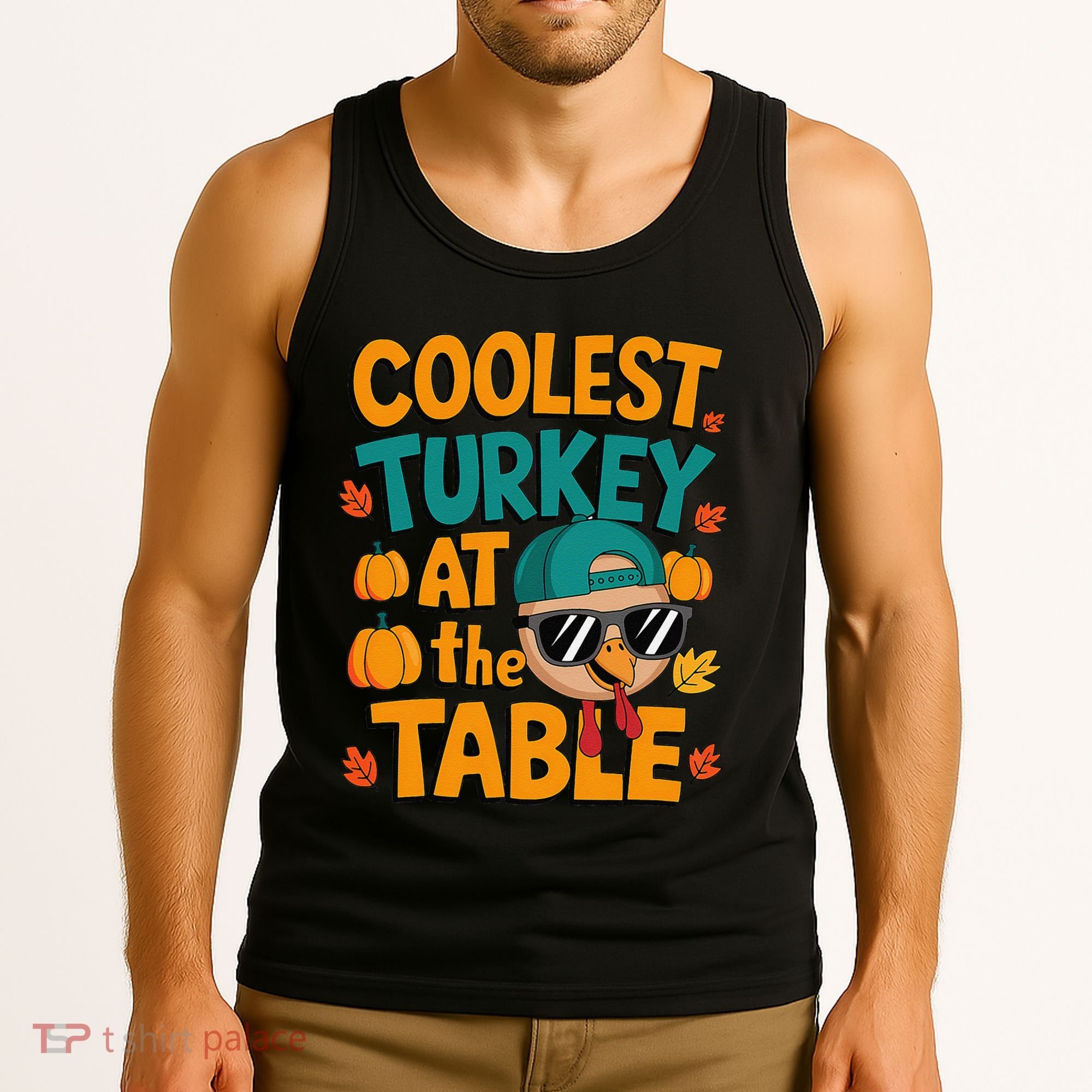 Coolest Turkey At The Table Funny Tank Top