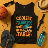 Coolest Turkey At The Table Funny Tank Top thumb 4