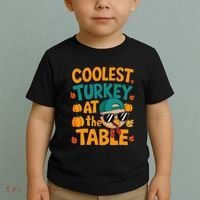 Coolest Turkey At The Table Funny Toddler T-Shirt thumb 2