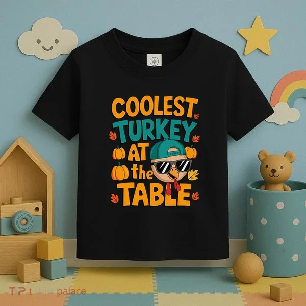Coolest Turkey At The Table Funny Toddler T-Shirt