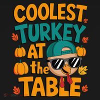 Coolest Turkey At The Table Funny Kids Hoodie thumb 5