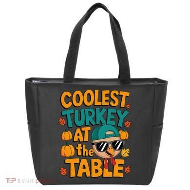 Coolest Turkey At The Table Funny Tote Bag