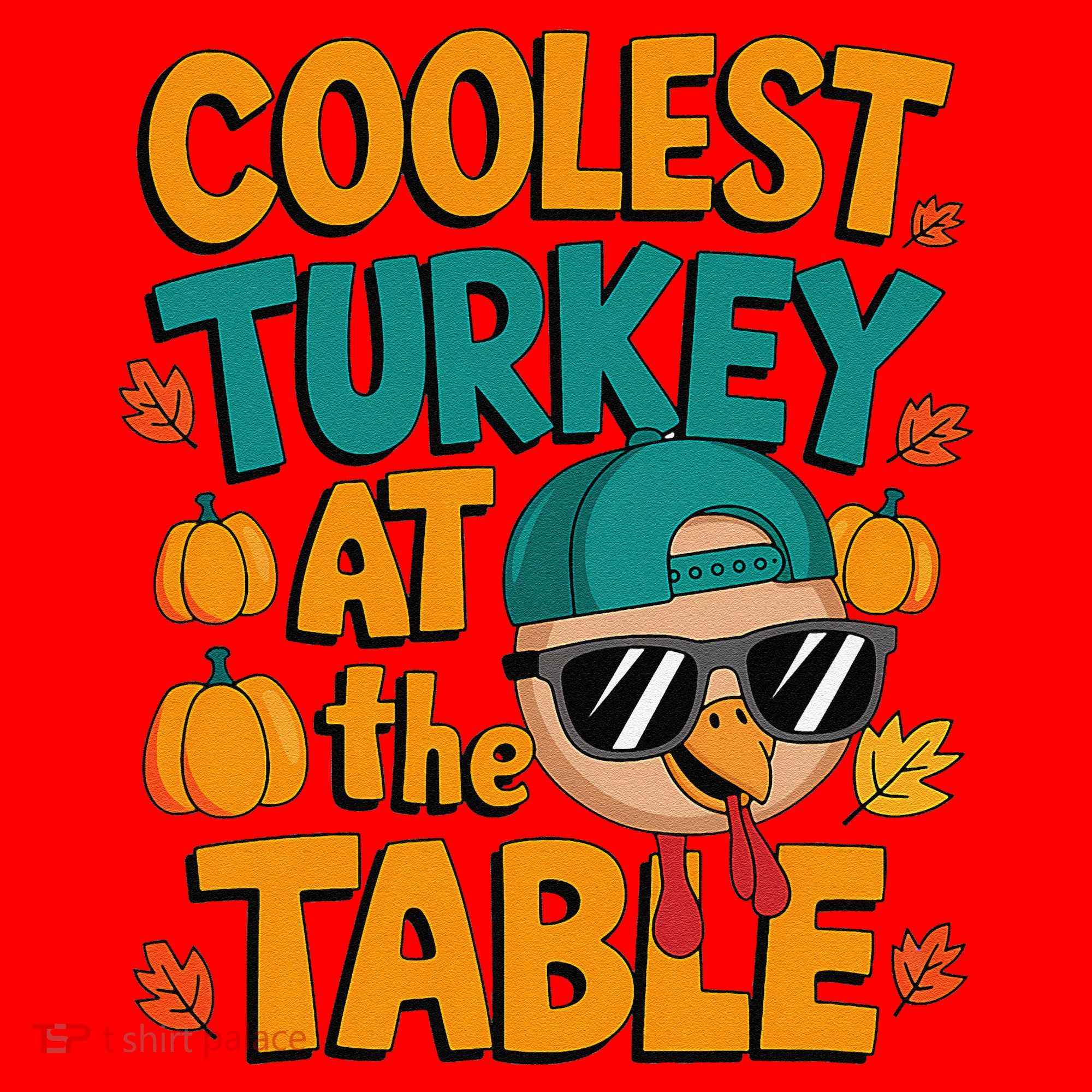 Coolest Turkey At The Table Funny Santa Hat