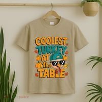 Coolest Turkey At The Table Funny T-Shirt thumb 2