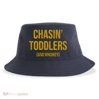 Chasin Toddlers And Whiskey Funny Parent Sustainable Bucket Hat thumb 0