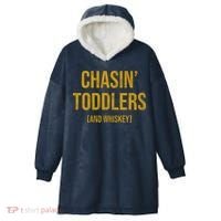 Chasin Toddlers And Whiskey Funny Parent Hooded Wearable Blanket thumb 0