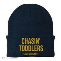 Chasin Toddlers And Whiskey Funny Parent Beanie thumb 0