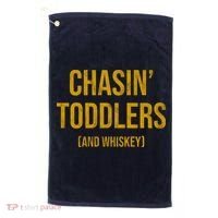 Chasin Toddlers And Whiskey Funny Parent Golf Towel thumb 0