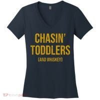 Chasin Toddlers And Whiskey Funny Parent Women's V-Neck T-Shirt thumb 0