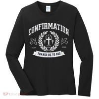 Confirmation Thanks Be To God Christian Catholic Jesus Women's Long Sleeve Shirt thumb 0