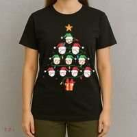 Christmas Baseball Tree Light Funny Xmas Sport Holiday T-Shirt thumb 4