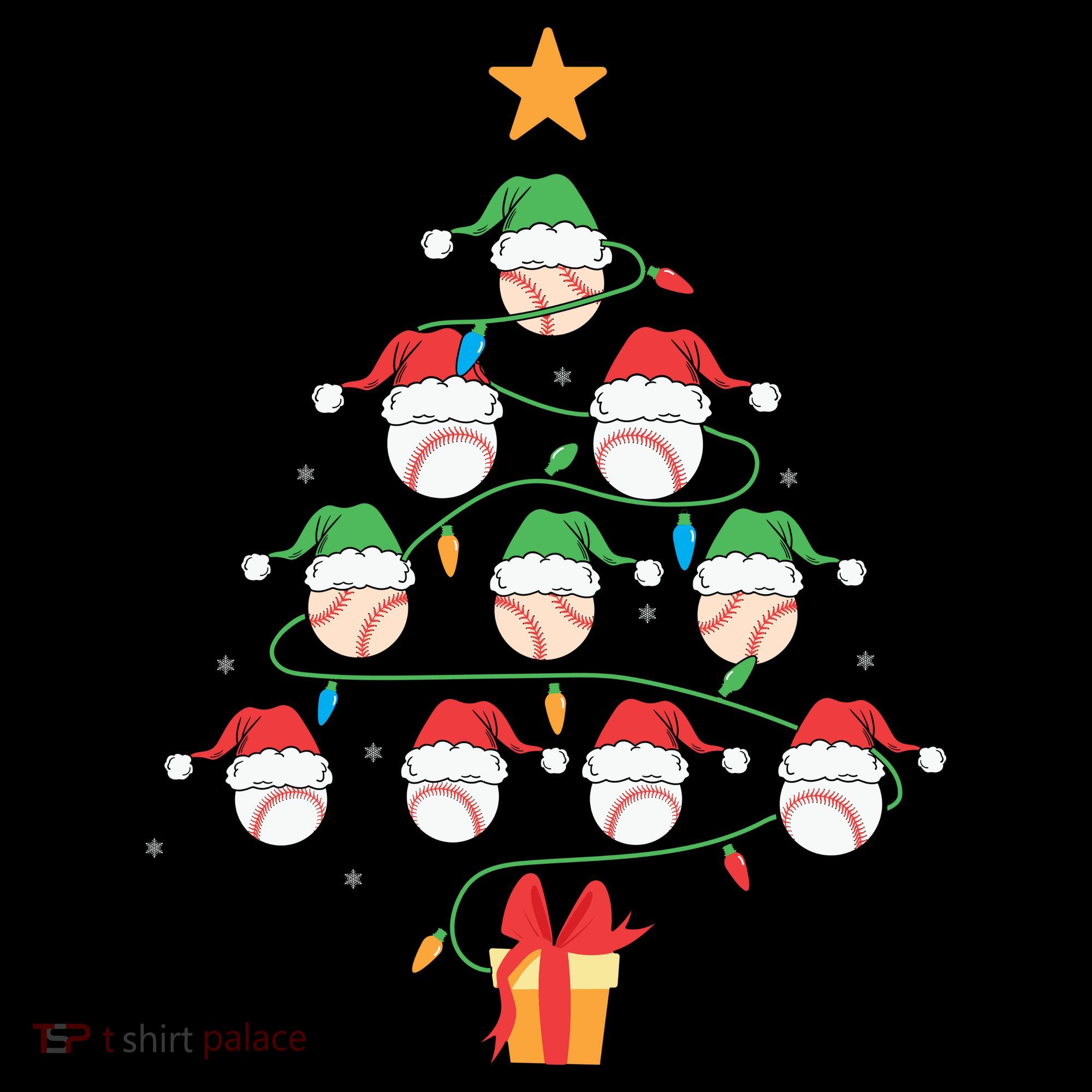 Christmas Baseball Tree Light Funny Xmas Sport Holiday Coffee Mug