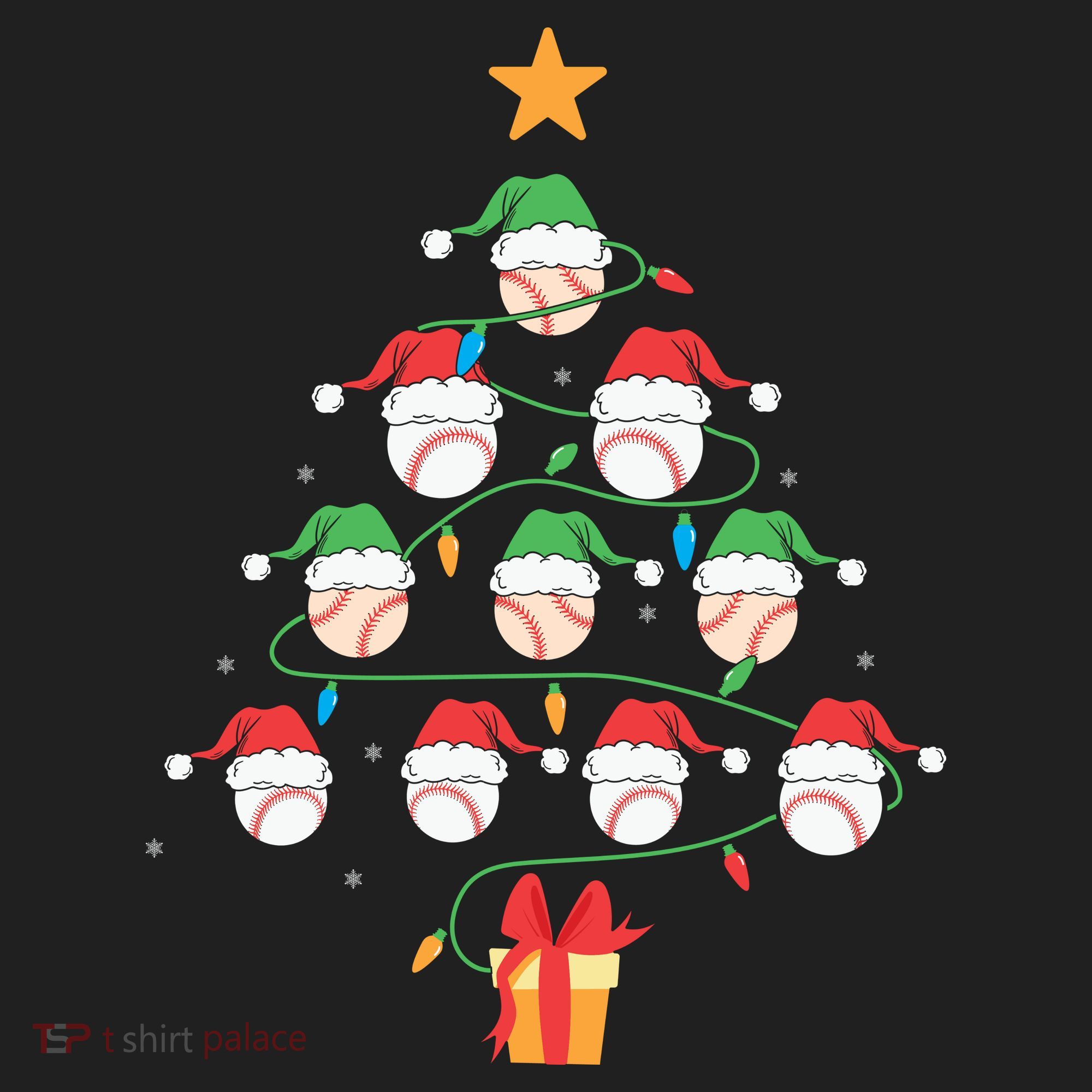 Christmas Baseball Tree Light Funny Xmas Sport Holiday Tumbler