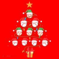 Christmas Baseball Tree Light Funny Xmas Sport Holiday Santa Hat thumb 1