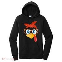Cute Thanksgiving Bandana Glasses Turkey Girl Women's Hoodie thumb 0