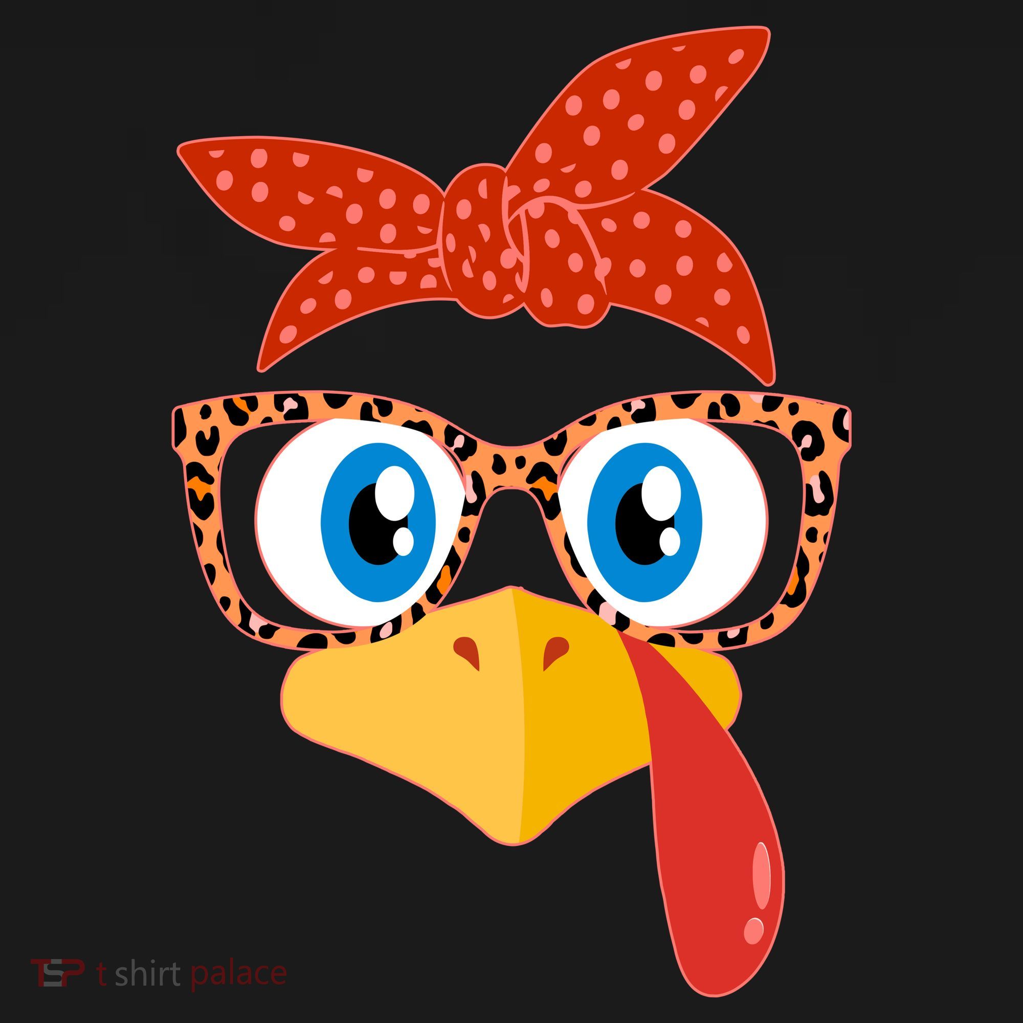 Cute Thanksgiving Bandana Glasses Turkey Girl Women's Hoodie
