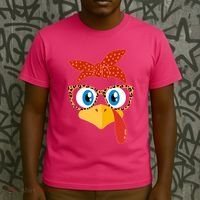 Cute Thanksgiving Bandana Glasses Turkey Girl T-Shirt thumb 3
