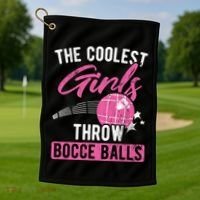 Coolest Throw Bocce Ball Great Gift Golf Towel thumb 1