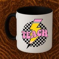 Checkered Teach Back To School Teacher Coffee Mug thumb 2