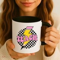 Checkered Teach Back To School Teacher Coffee Mug thumb 3