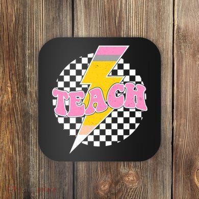 Checkered Teach Back To School Teacher Coaster