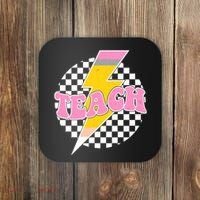 Checkered Teach Back To School Teacher Coaster thumb 0