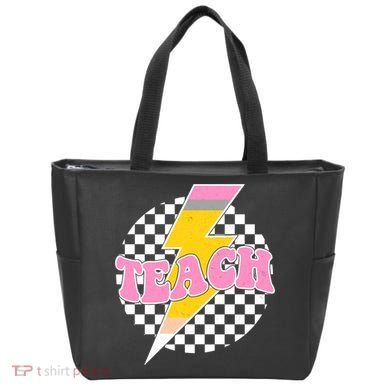 Checkered Teach Back To School Teacher Tote Bag