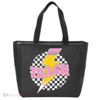 Checkered Teach Back To School Teacher Tote Bag thumb 0