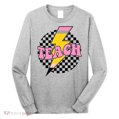 Checkered Teach Back To School Teacher Long Sleeve Shirt