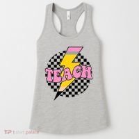 Checkered Teach Back To School Teacher Women's Tank Top thumb 0