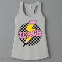 Checkered Teach Back To School Teacher Women's Tank Top thumb 3