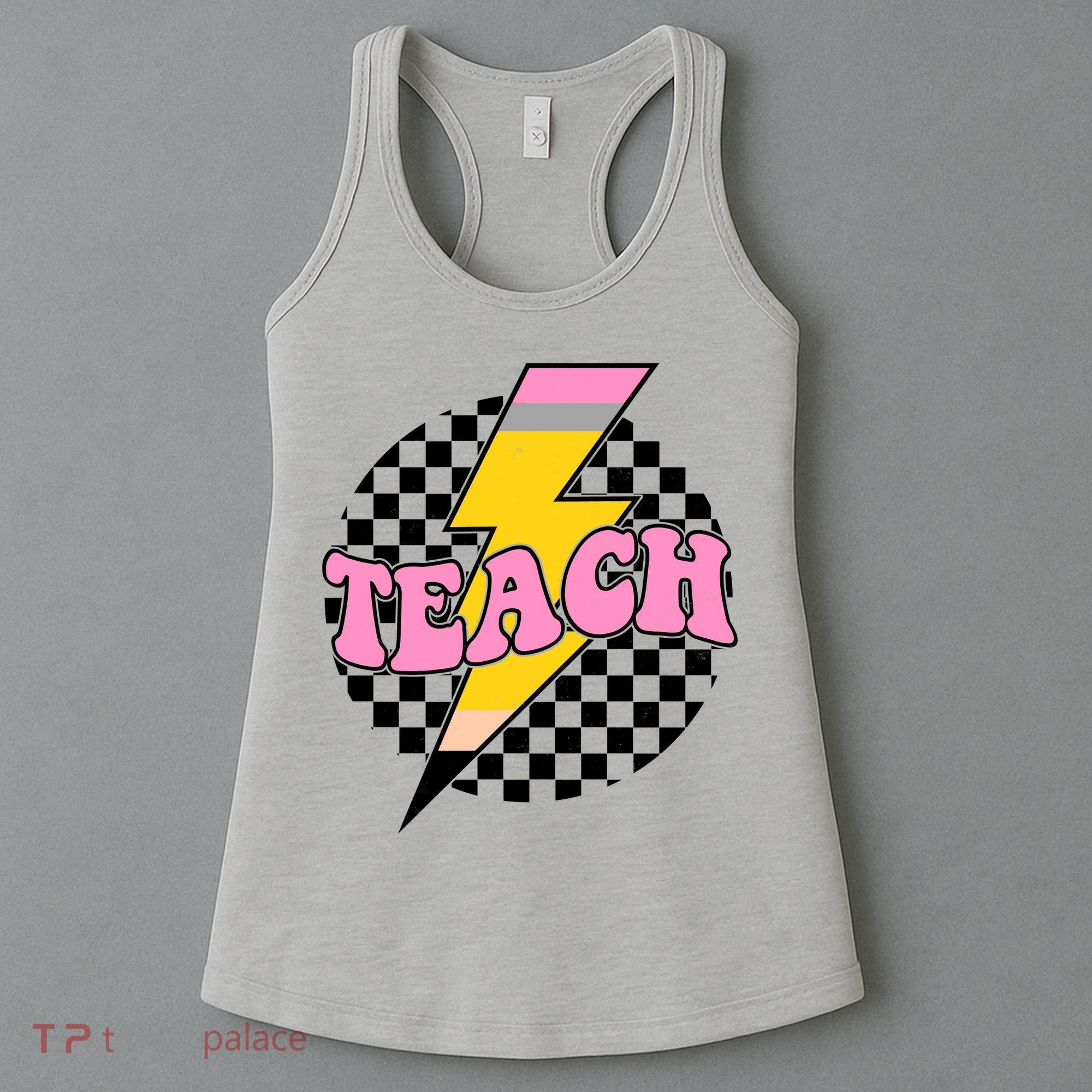Checkered Teach Back To School Teacher Women's Tank Top