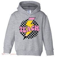 Checkered Teach Back To School Teacher Toddler Hoodie thumb 0