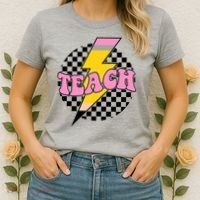 Checkered Teach Back To School Teacher Women's T-Shirt thumb 2