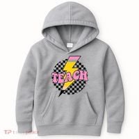 Checkered Teach Back To School Teacher Kids Hoodie thumb 0