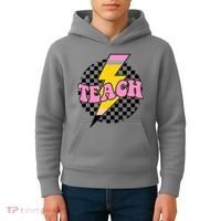 Checkered Teach Back To School Teacher Kids Hoodie thumb 4