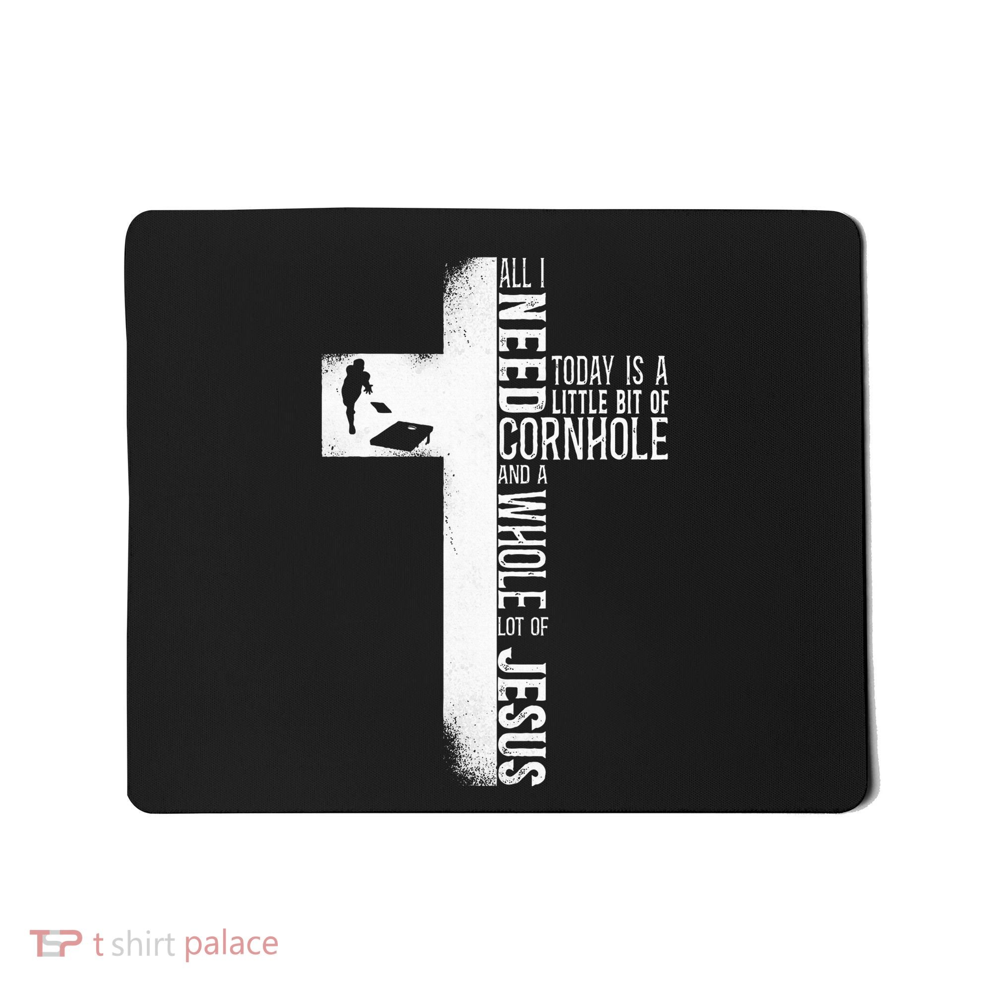Cornhole Team Bean Bag Player Champ Cross Faith Jesus Mousepad